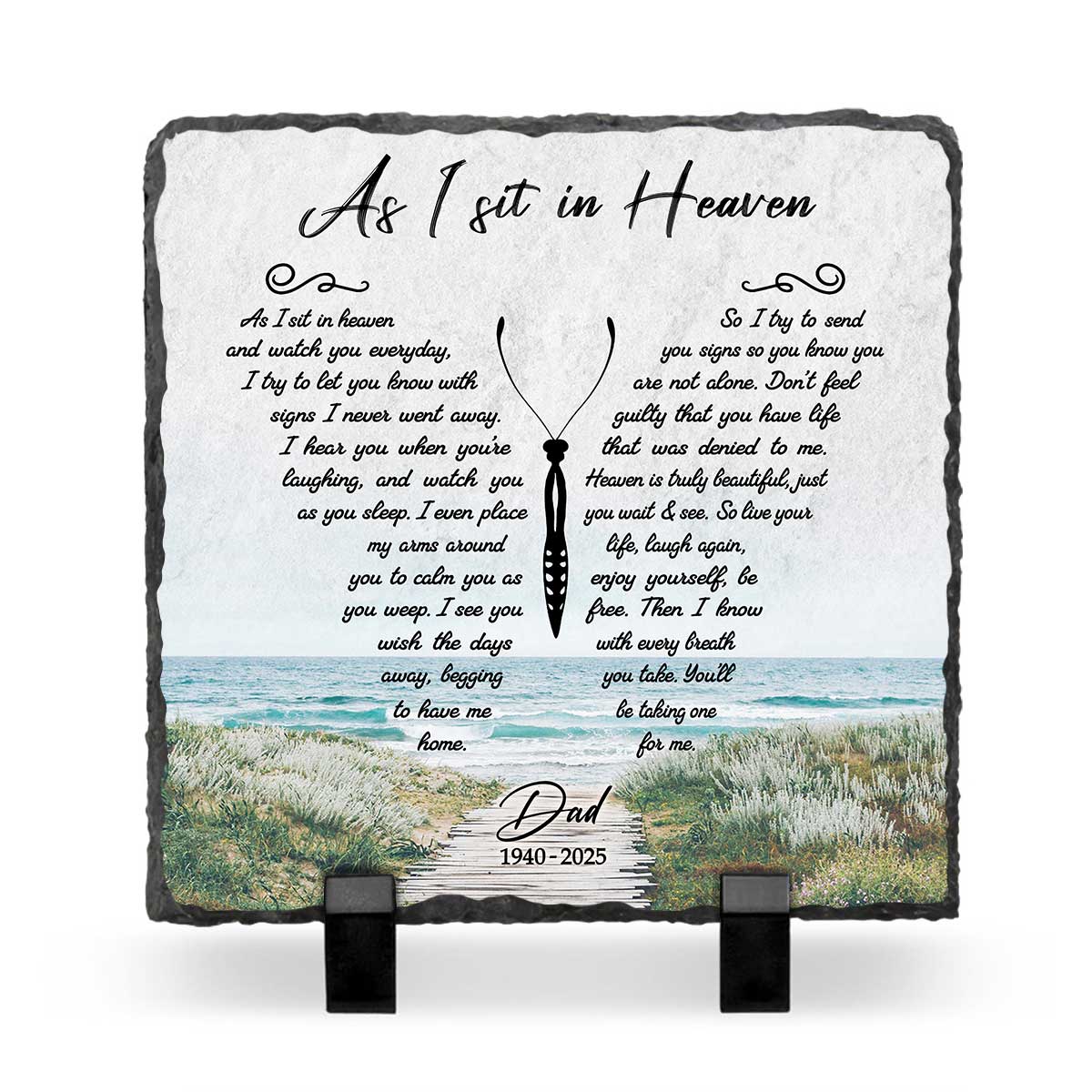 As I Sit In Heaven Butterfly Headstones, Custom Memorial Garden Stones, Personalized Gifts To Remember A Loved One, Sympathy Gifts