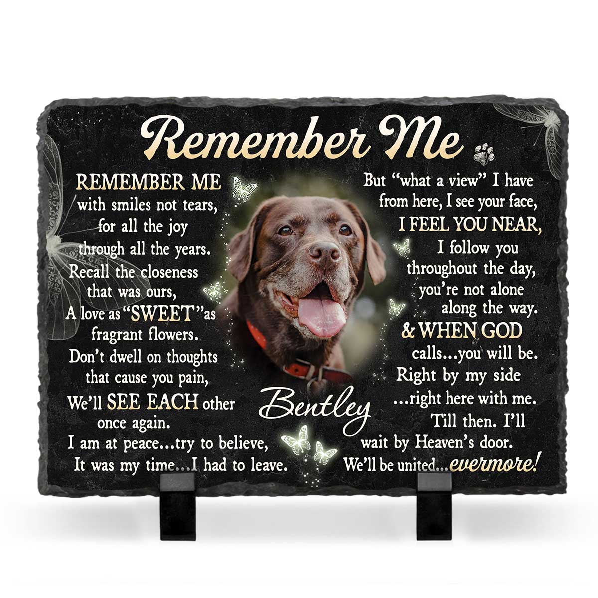 Personalized Dog Tombstone - Pet Loss Sympathy Gifts - Memory Pet Gifts - Remember Me Pet Photo Stone Slate
