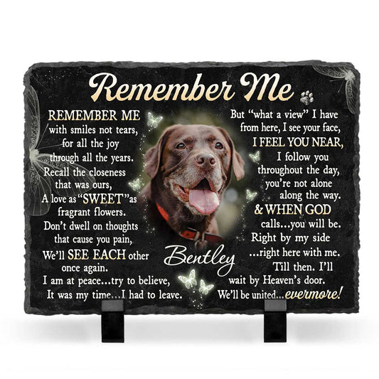 Personalized Dog Tombstone - Pet Loss Sympathy Gifts - Memory Pet Gifts - Remember Me Pet Photo Stone Slate