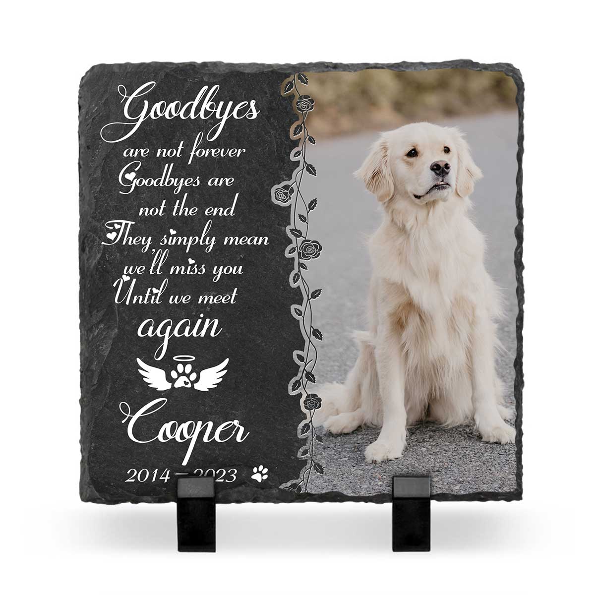 Until We Meet Again Custom Pet Memorial Slate, Personalized Dog Memorial Stone, Dog Loss Gifts, Pet Memorial Gifts, Pet Grave Markers, Pet Headstones, Gifts for Pet Lovers