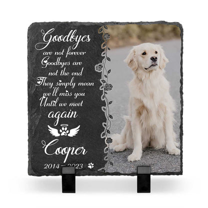 Until We Meet Again Custom Pet Memorial Slate, Personalized Dog Memorial Stone, Dog Loss Gifts, Pet Memorial Gifts, Pet Grave Markers, Pet Headstones, Gifts for Pet Lovers