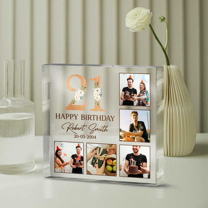 Personalized 21st Birthday Photo Plaque, Custom 21st Birthday Gifts, Unique 21st Birthday Gifts For Him, Gifts For 21st Birthday Male