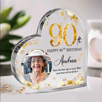 Personalized 90th Birthday Acrylic Plaque – Custom 90th Birthday Gifts – 90th Birthday Gift Ideas – Birthday Gifts For Old Women