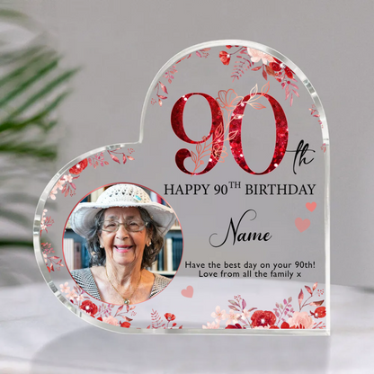Personalized 90th Birthday Acrylic Plaque – Custom 90th Birthday Gifts – 90th Birthday Gift Ideas – Birthday Gifts For Old Women