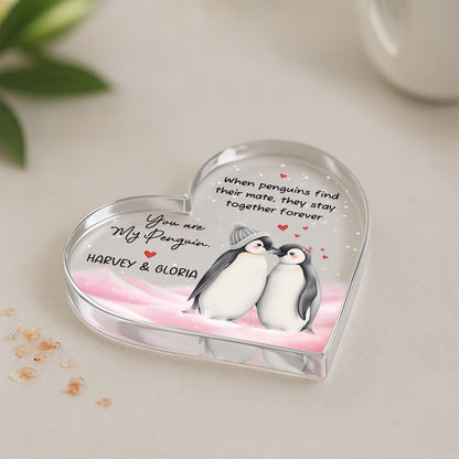 You Are My Penguin Heart Acrylic Block, Personalised Valentines Day Gifts For Her, Penguin Couple Romantic Gifts, Gift for Girlfriend