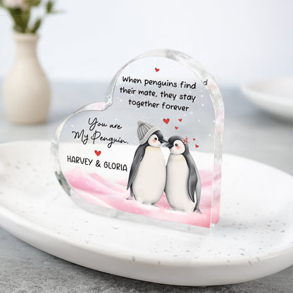 You Are My Penguin Heart Acrylic Block, Personalised Valentines Day Gifts For Her, Penguin Couple Romantic Gifts, Gift for Girlfriend