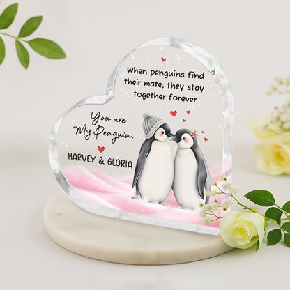 You Are My Penguin Heart Acrylic Block, Personalised Valentines Day Gifts For Her, Penguin Couple Romantic Gifts, Gift for Girlfriend