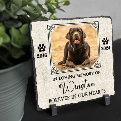 Custom Dog Memorial Stone With Picture – Pet Bereavement Gifts For The Garden – Loss Of Dog Sympathy Gift
