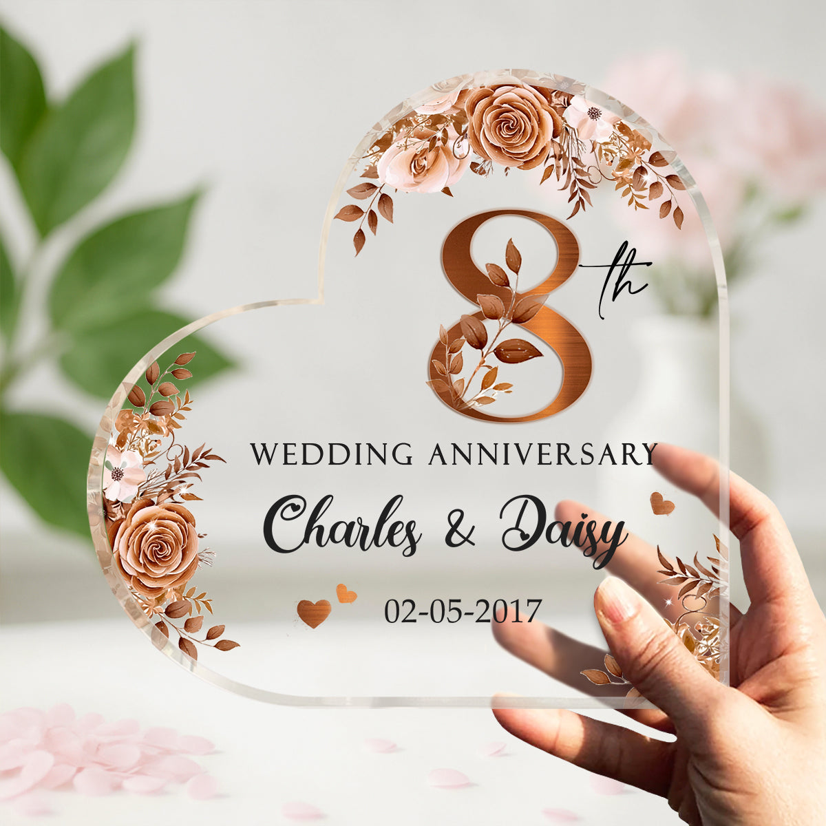 Customized Acrylic Plaque 8th Wedding Anniversary - Personalized 8 Year Wedding Anniversary Gift - Eighth Wedding Anniversary Bronze Gifts