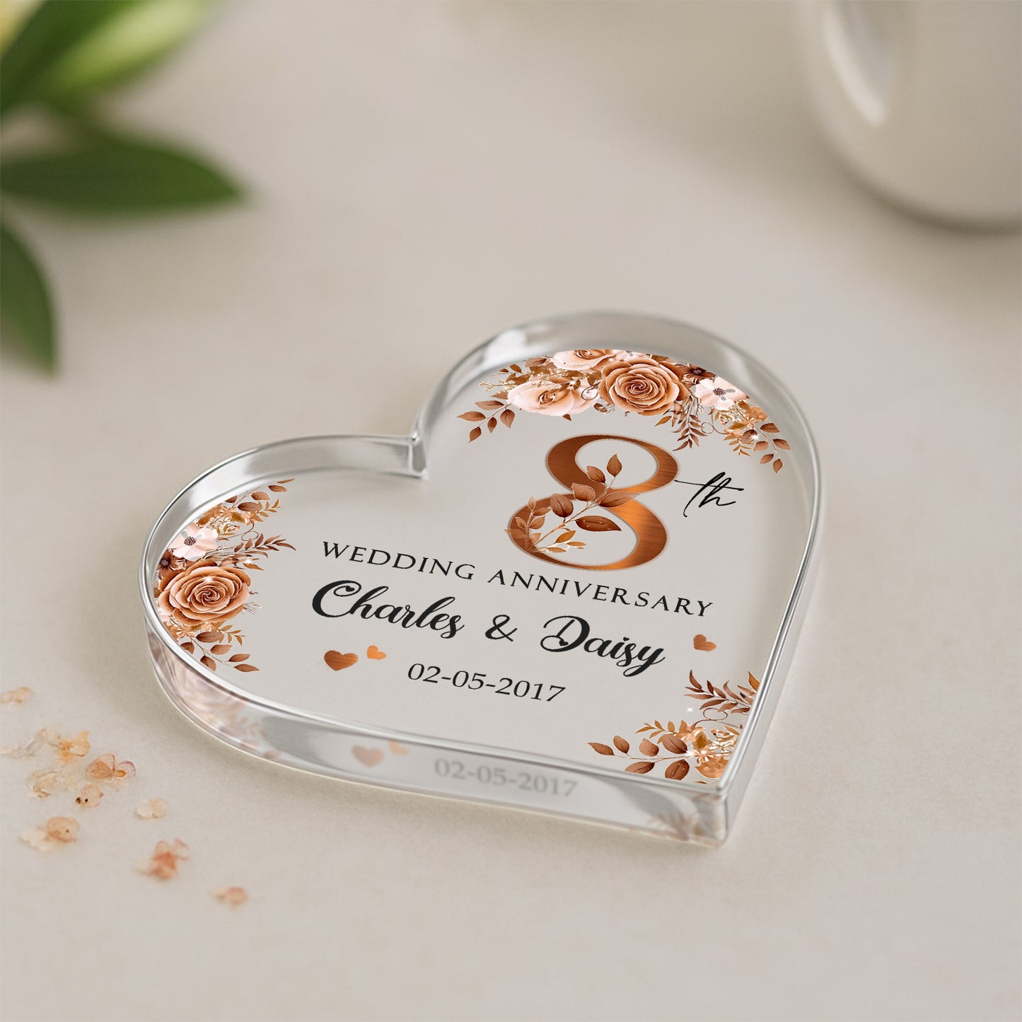Customized Acrylic Plaque 8th Wedding Anniversary - Personalized 8 Year Wedding Anniversary Gift - Eighth Wedding Anniversary Bronze Gifts