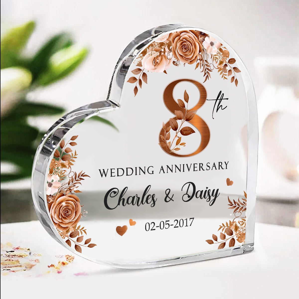 Customized Acrylic Plaque 8th Wedding Anniversary - Personalized 8 Year Wedding Anniversary Gift - Eighth Wedding Anniversary Bronze Gifts