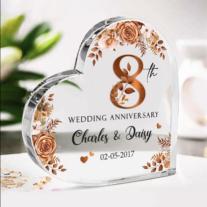 Customized Acrylic Plaque 8th Wedding Anniversary - Personalized 8 Year Wedding Anniversary Gift - Eighth Wedding Anniversary Bronze Gifts