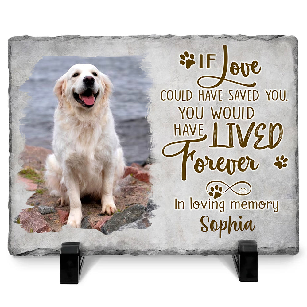 If Love Could Have Saved You – Dog Memorial Stone Personalized, Rectangle Rock Slate, In Loving Memory Dog Loss Gifts