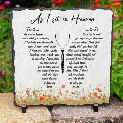 As I Sit In Heaven Butterfly Headstones, Custom Memorial Garden Stones, Personalized Gifts To Remember A Loved One, Sympathy Gifts
