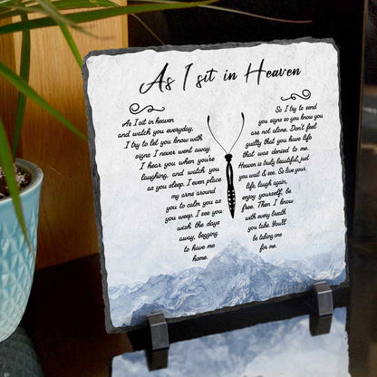 As I Sit In Heaven Butterfly Headstones, Custom Memorial Garden Stones, Personalized Gifts To Remember A Loved One, Sympathy Gifts