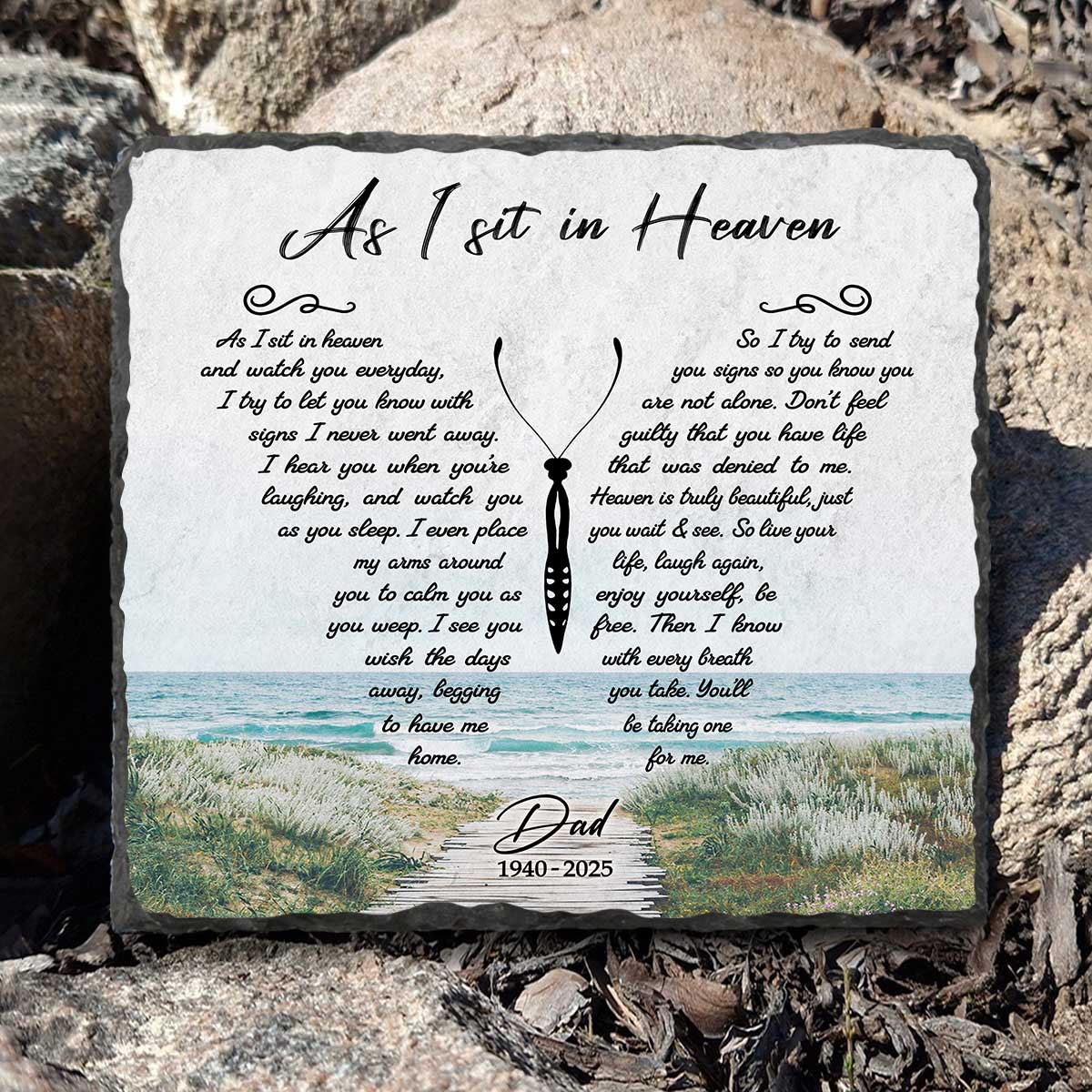As I Sit In Heaven Butterfly Headstones, Custom Memorial Garden Stones, Personalized Gifts To Remember A Loved One, Sympathy Gifts