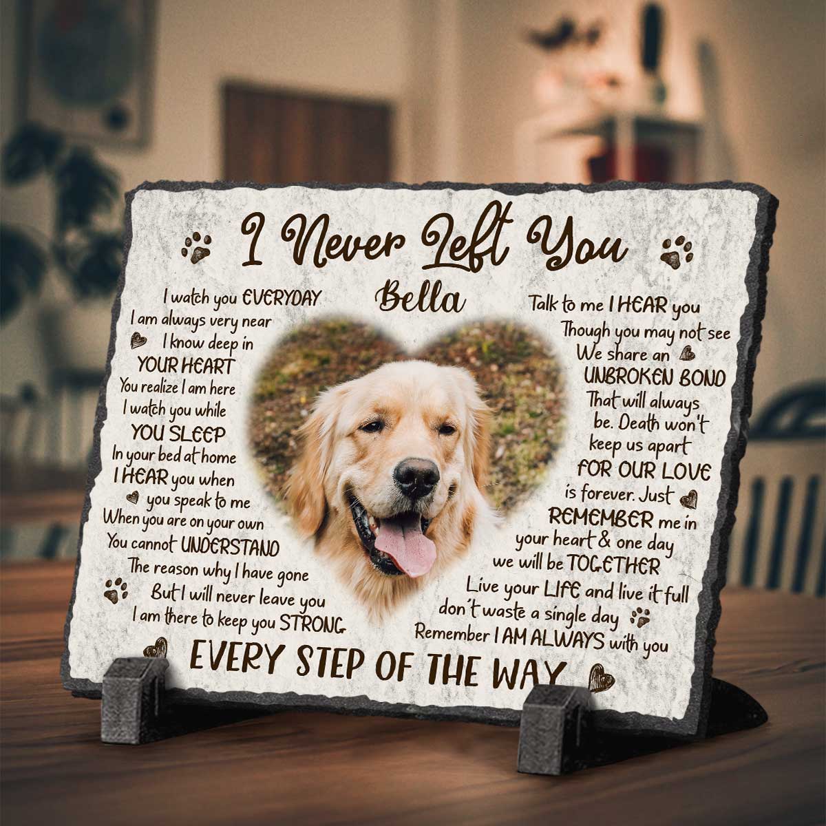 I Never Left You – Personalized Pet Headstone, Dog Memorial Stone with Picture, Pet Loss Gifts