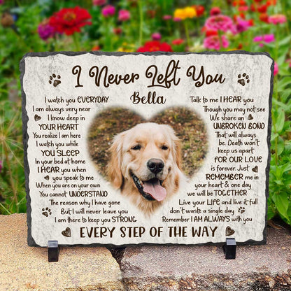 I Never Left You – Personalized Pet Headstone, Dog Memorial Stone with Picture, Pet Loss Gifts