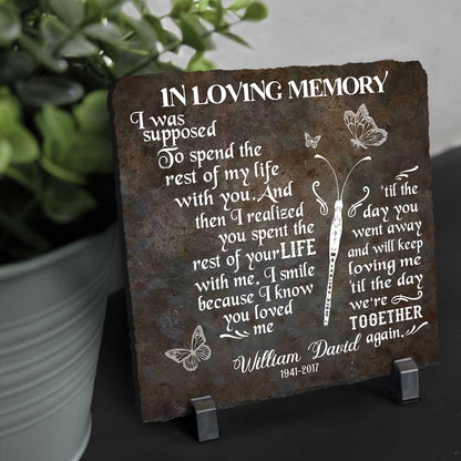 In Loving Memory Stone Slate, Personalized Memorial Plaque, Sympathy Bereavement Gift
