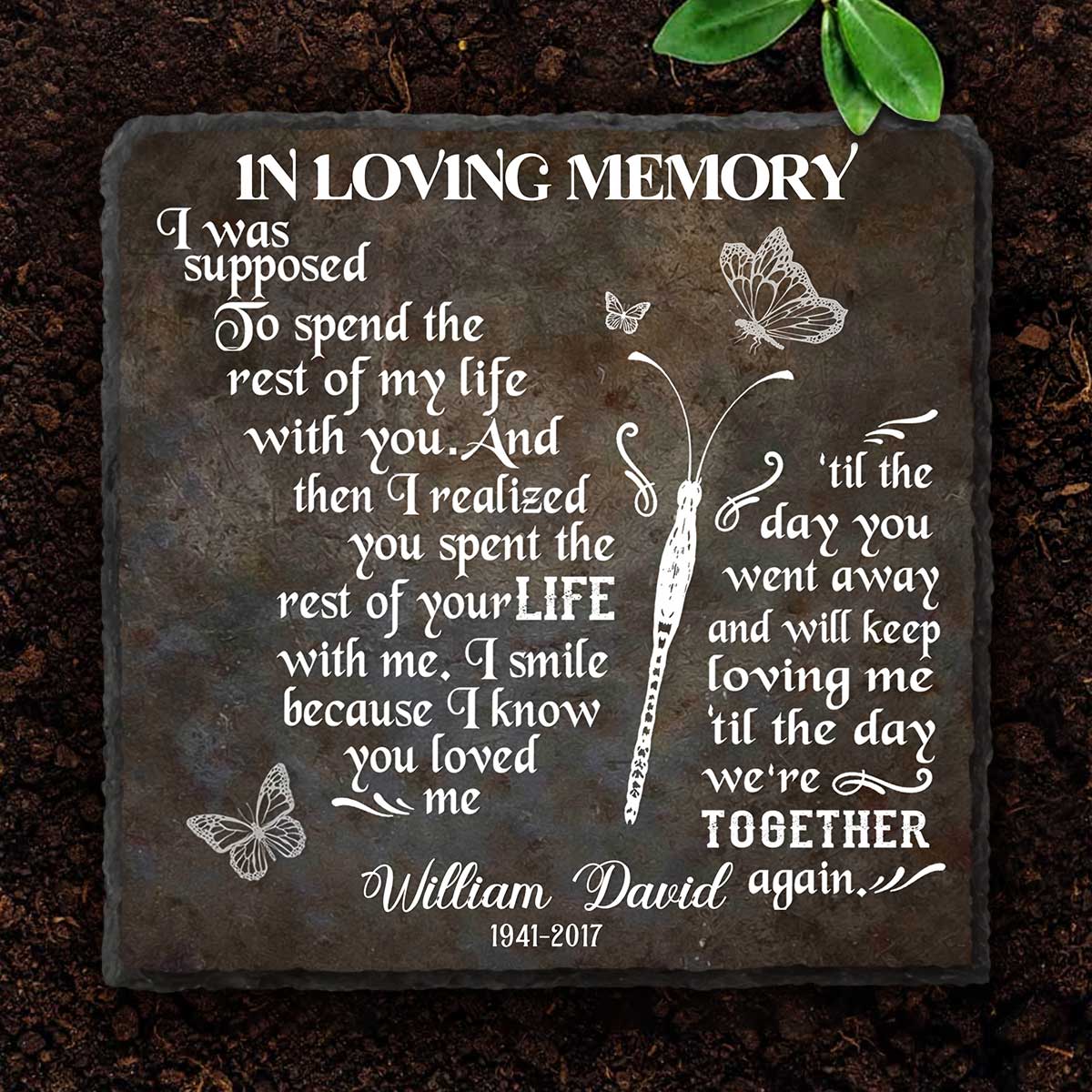 In Loving Memory Stone Slate, Personalized Memorial Plaque, Sympathy Bereavement Gift