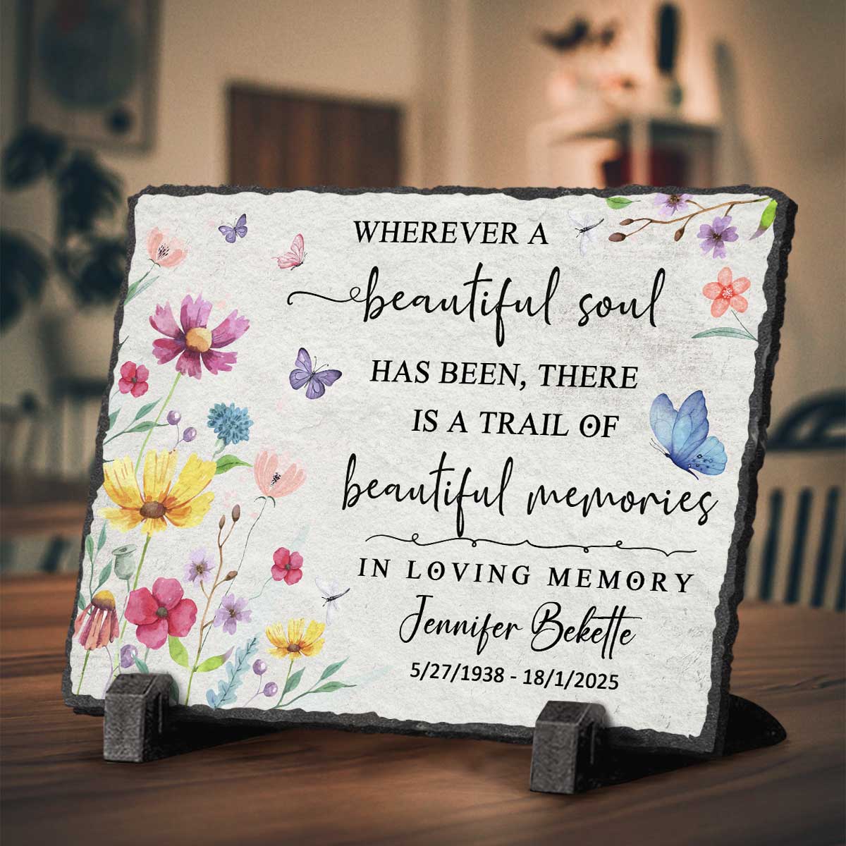 Wherever A Beautiful Soul Has Been – Personalized Memorial Stones, Custom Memorial Garden Stones, Memorial Gifts For Bereavement