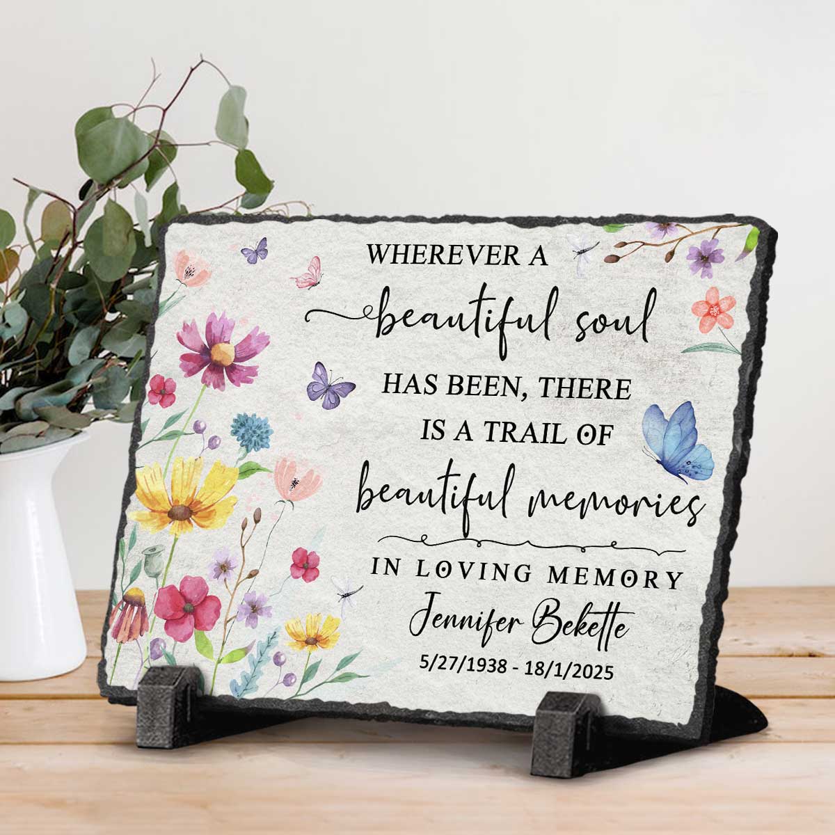 Wherever A Beautiful Soul Has Been – Personalized Memorial Stones, Custom Memorial Garden Stones, Memorial Gifts For Bereavement