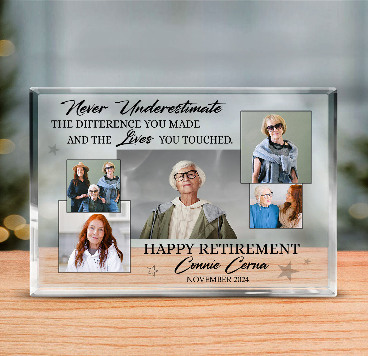 Happy Retirement Personalized Picture Acrylic Block – Custom Gift For Retirement - Unique Retirement Gifts