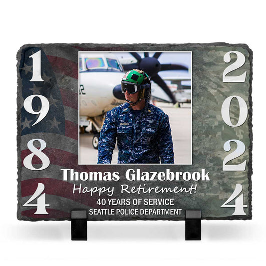Personalized Air Force Retirement Slate Plaque – Air Force Retirement Gifts For Him – Gift For Retired Air Force