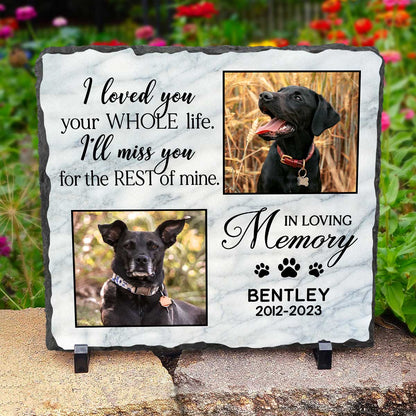 Dog Memorial Stone For Garden Personalized, Dog Memorial Gifts Keepsakes, Dog Grave Marker With Photo