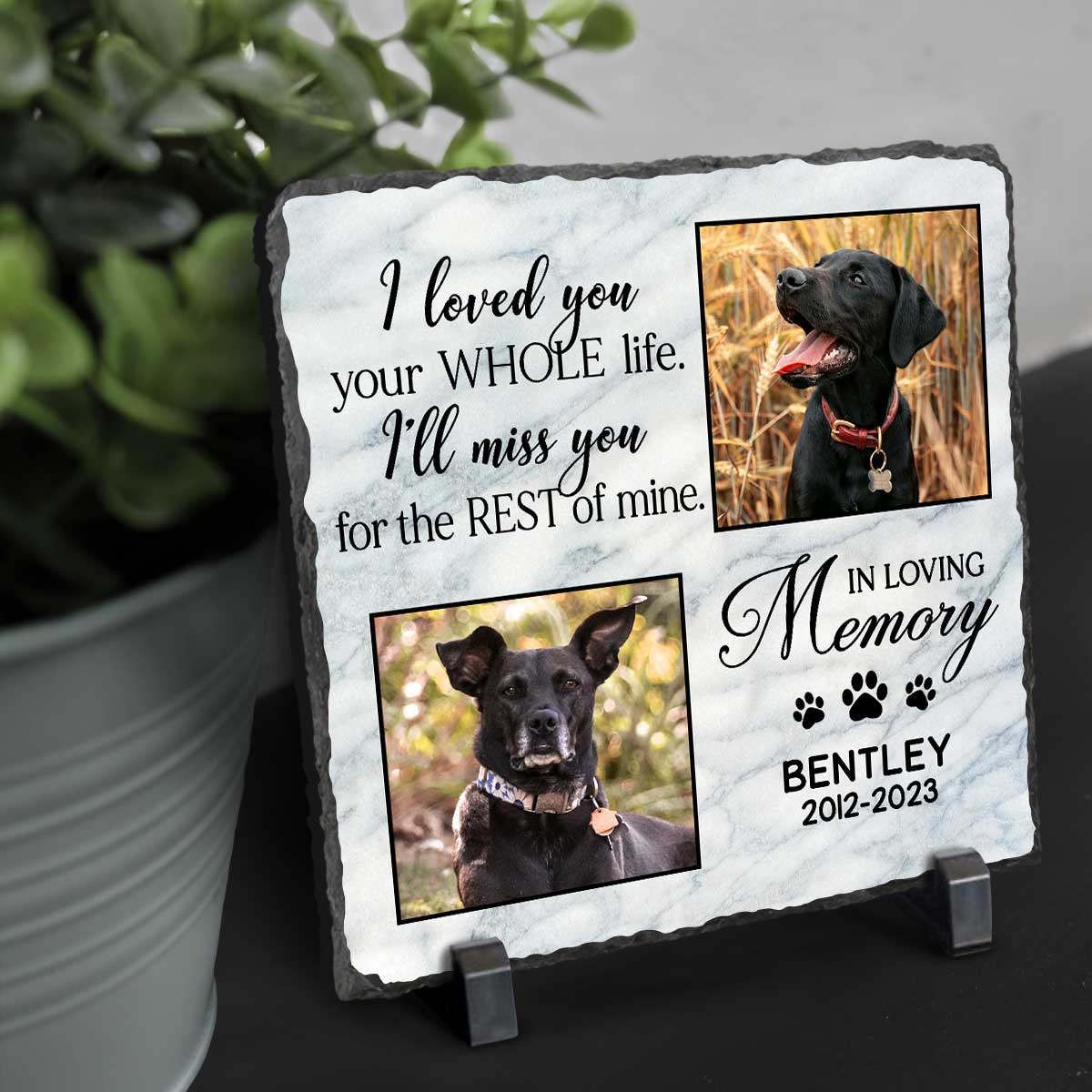 Dog Memorial Stone For Garden Personalized, Dog Memorial Gifts Keepsakes, Dog Grave Marker With Photo