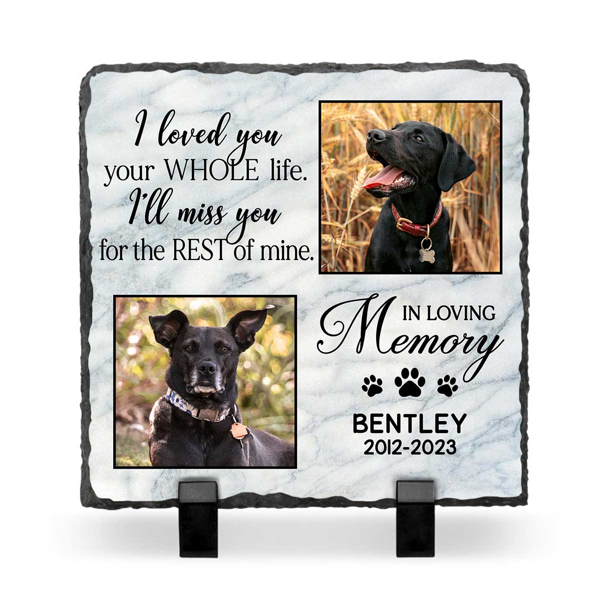 Dog Memorial Stone For Garden Personalized, Dog Memorial Gifts Keepsakes, Dog Grave Marker With Photo