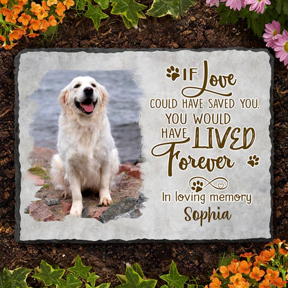 If Love Could Have Saved You – Dog Memorial Stone Personalized, Rectangle Rock Slate, In Loving Memory Dog Loss Gifts