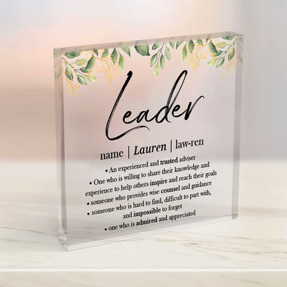 Leader Definition Personalized Acrylic Plaque – Leadership Gifts – Thank You Gifts For Leader