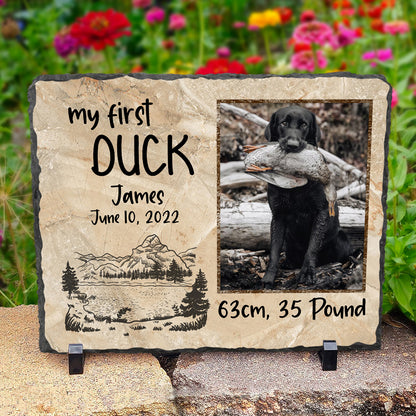 My First Duck – Personalized Duck Hunting Photo Slate – Father’s Day Gifts For Hunting Dad – Hunting Memory Keepsake
