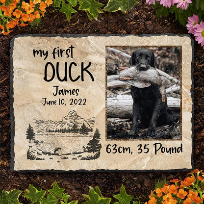 My First Duck – Personalized Duck Hunting Photo Slate – Father’s Day Gifts For Hunting Dad – Hunting Memory Keepsake