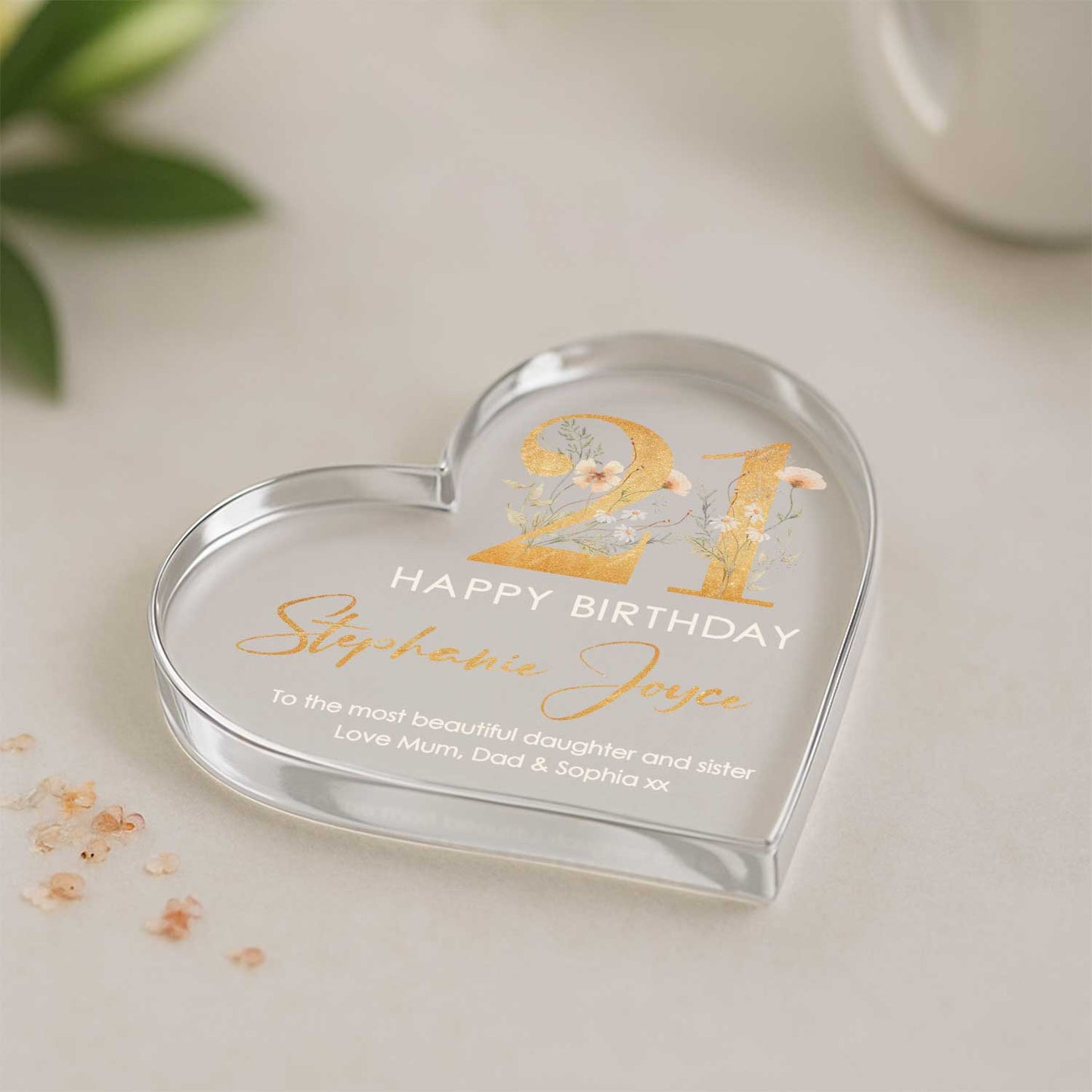 Personalized 21st Birthday Gift Heart Plaque – Custom 21 Birthday Keepsake Gift – 21st Birthday Gift For Her