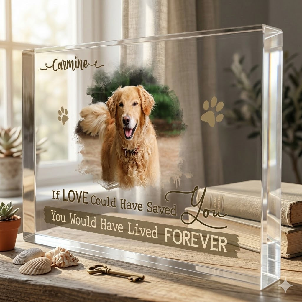 Personalized Dog Remembrance Plaque – Pet Acrylic Photo Block For Loss Of Dogs – Pet Memorial Gift – When Tomorrow Starts Without Me