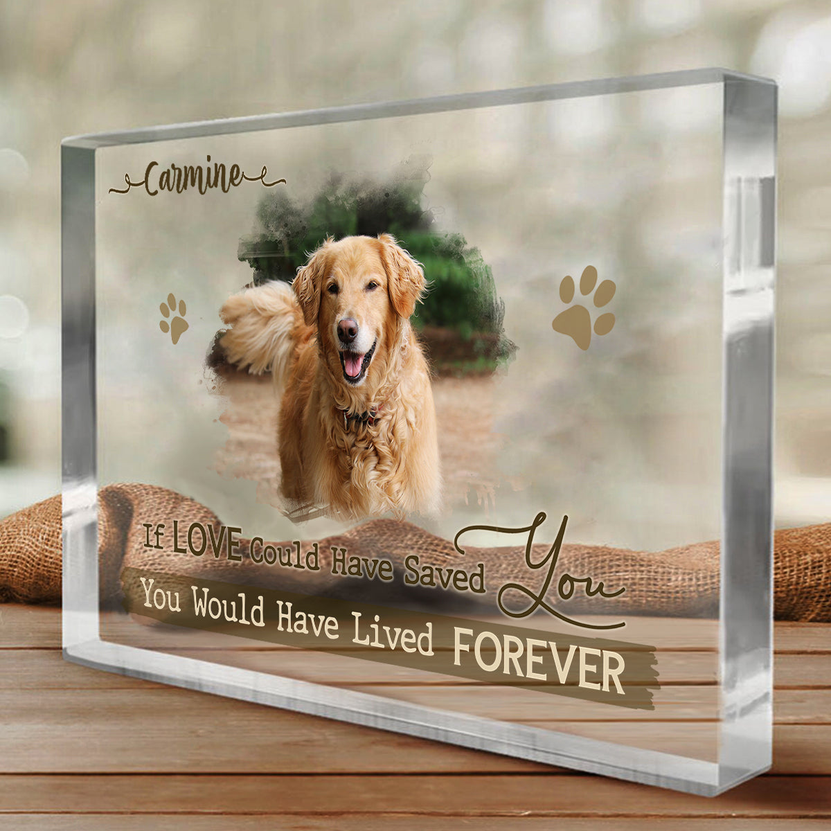 Personalized Dog Remembrance Plaque – Pet Acrylic Photo Block For Loss Of Dogs – Pet Memorial Gift – When Tomorrow Starts Without Me