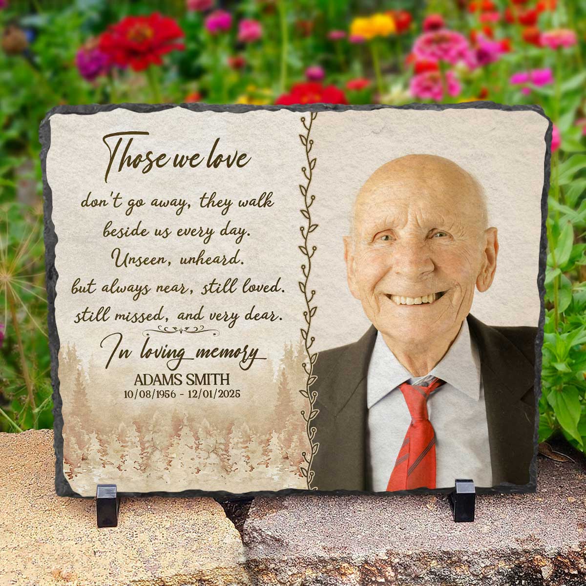 Personalized Memorial Plaque With Picture – Custom Memorial Keepsakes – Gifts For Bereavement – Those We Love Dont Go Away