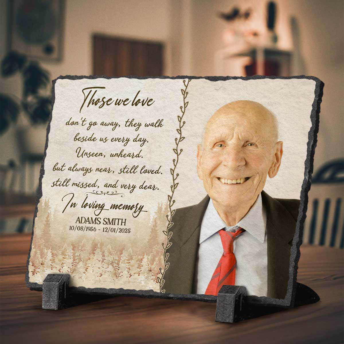 Personalized Memorial Plaque With Picture – Custom Memorial Keepsakes – Gifts For Bereavement – Those We Love Dont Go Away