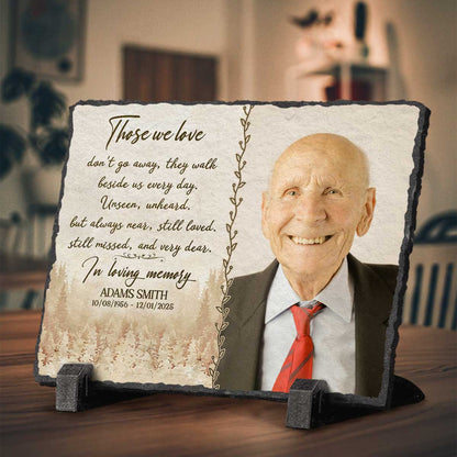 Personalized Memorial Plaque With Picture – Custom Memorial Keepsakes – Gifts For Bereavement – Those We Love Dont Go Away