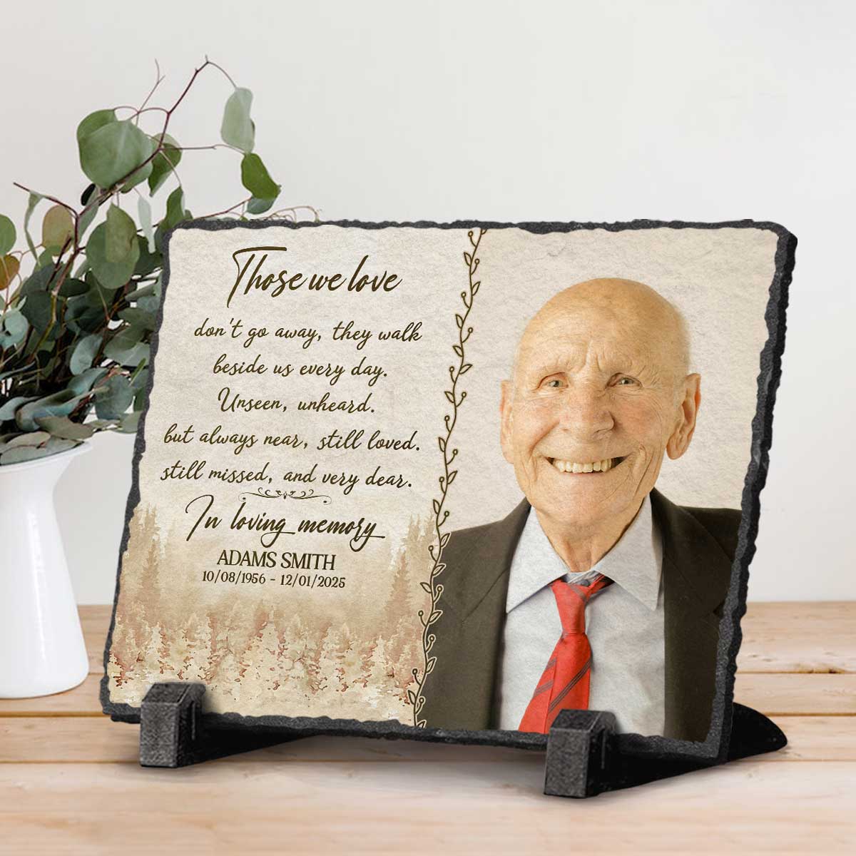 Personalized Memorial Plaque With Picture – Custom Memorial Keepsakes – Gifts For Bereavement – Those We Love Dont Go Away