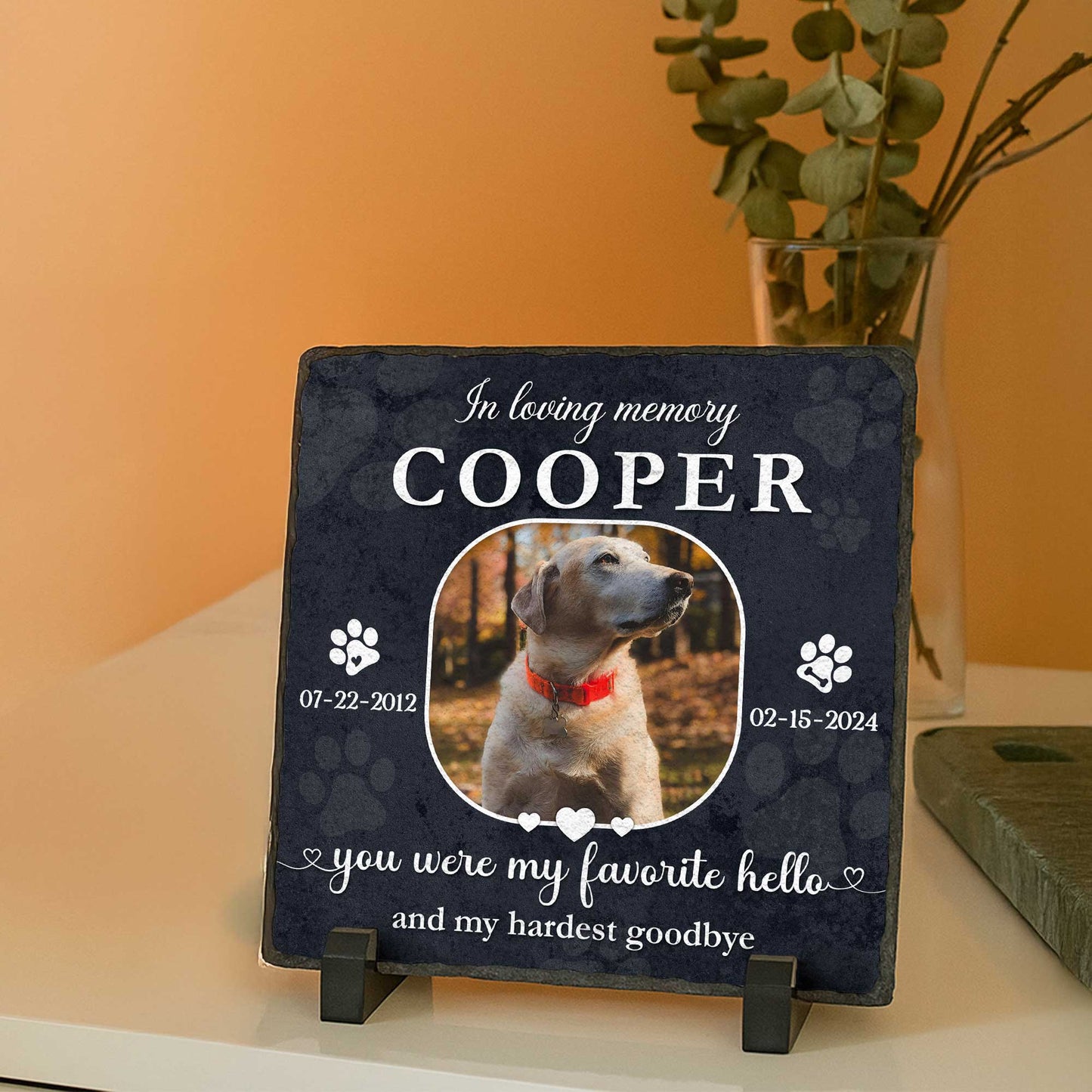 Personalized Pet Loss Stone – Pet Grave Marker, Dog Memorial Gifts for Loss of Dog, Loss of Dog Sympathy Gifts