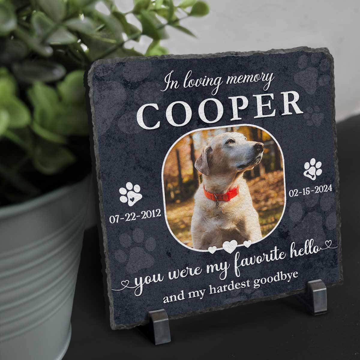 Personalized Pet Loss Stone – Pet Grave Marker, Dog Memorial Gifts for Loss of Dog, Loss of Dog Sympathy Gifts