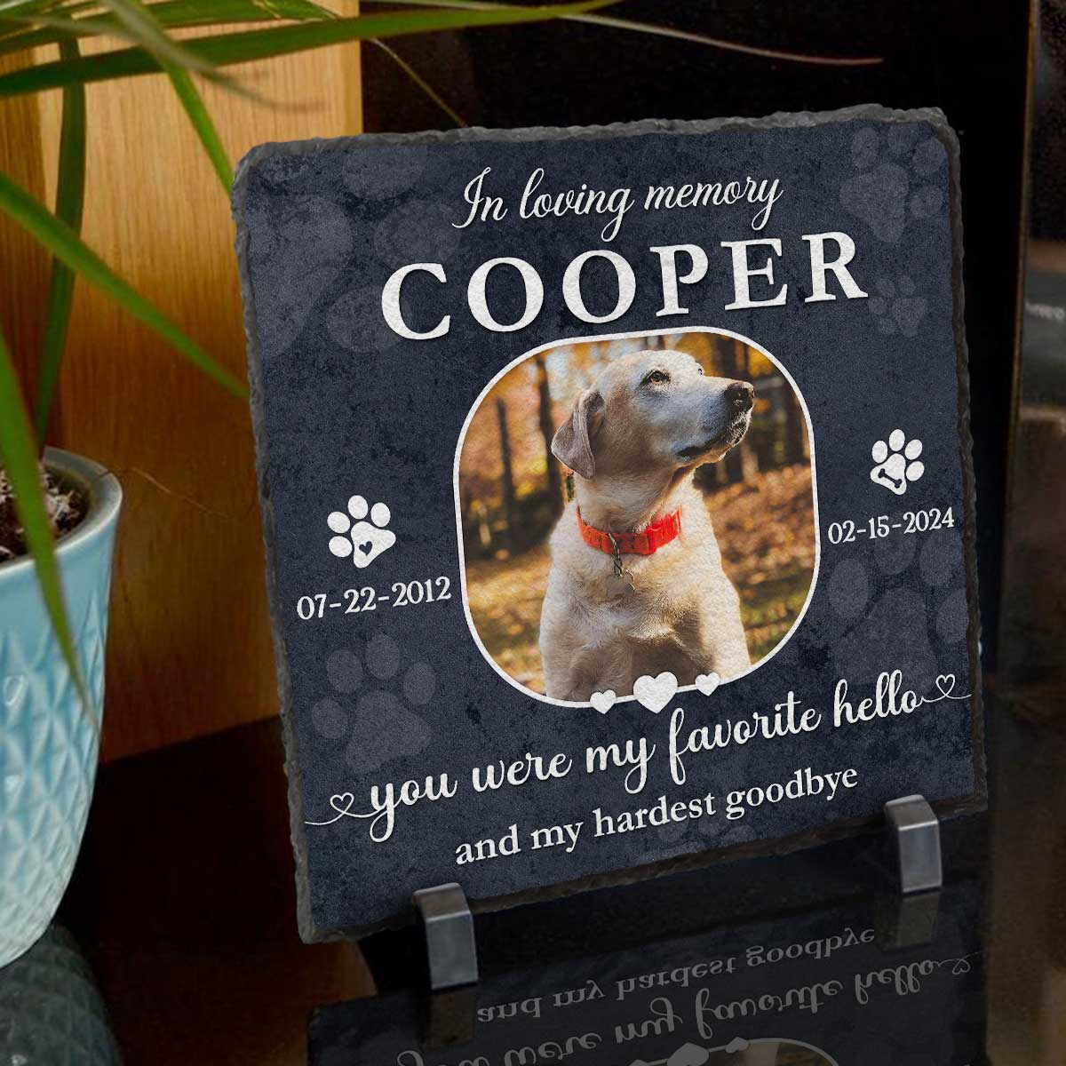 Personalized Pet Loss Stone – Pet Grave Marker, Dog Memorial Gifts for Loss of Dog, Loss of Dog Sympathy Gifts