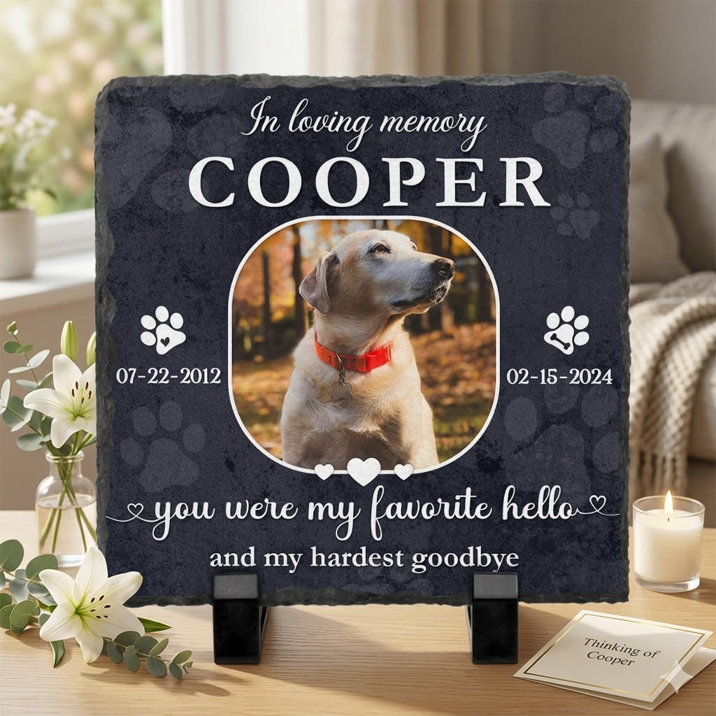 Personalized Pet Loss Stone – Pet Grave Marker, Dog Memorial Gifts for Loss of Dog, Loss of Dog Sympathy Gifts