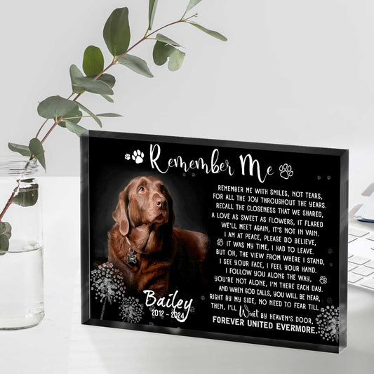 Personalized Pet Remembrance Plaque With Photo - Pet Bereavement Gift - Keepsake For Pet Loss Gifts