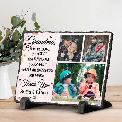 Personalized Thank You Grandma Photo Slate Stone, Custom Photo Grandma Mother’s Day Gift, Keepsake Gift For Grandma