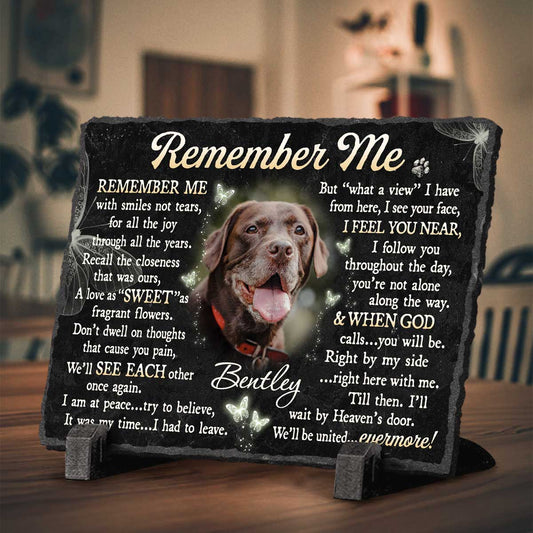 Personalized Dog Tombstone - Pet Loss Sympathy Gifts - Memory Pet Gifts - Remember Me Pet Photo Stone Slate