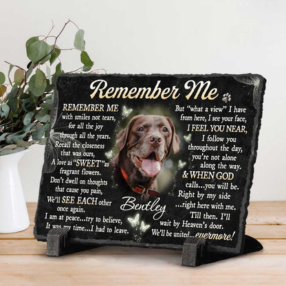 Personalized Dog Tombstone - Pet Loss Sympathy Gifts - Memory Pet Gifts - Remember Me Pet Photo Stone Slate